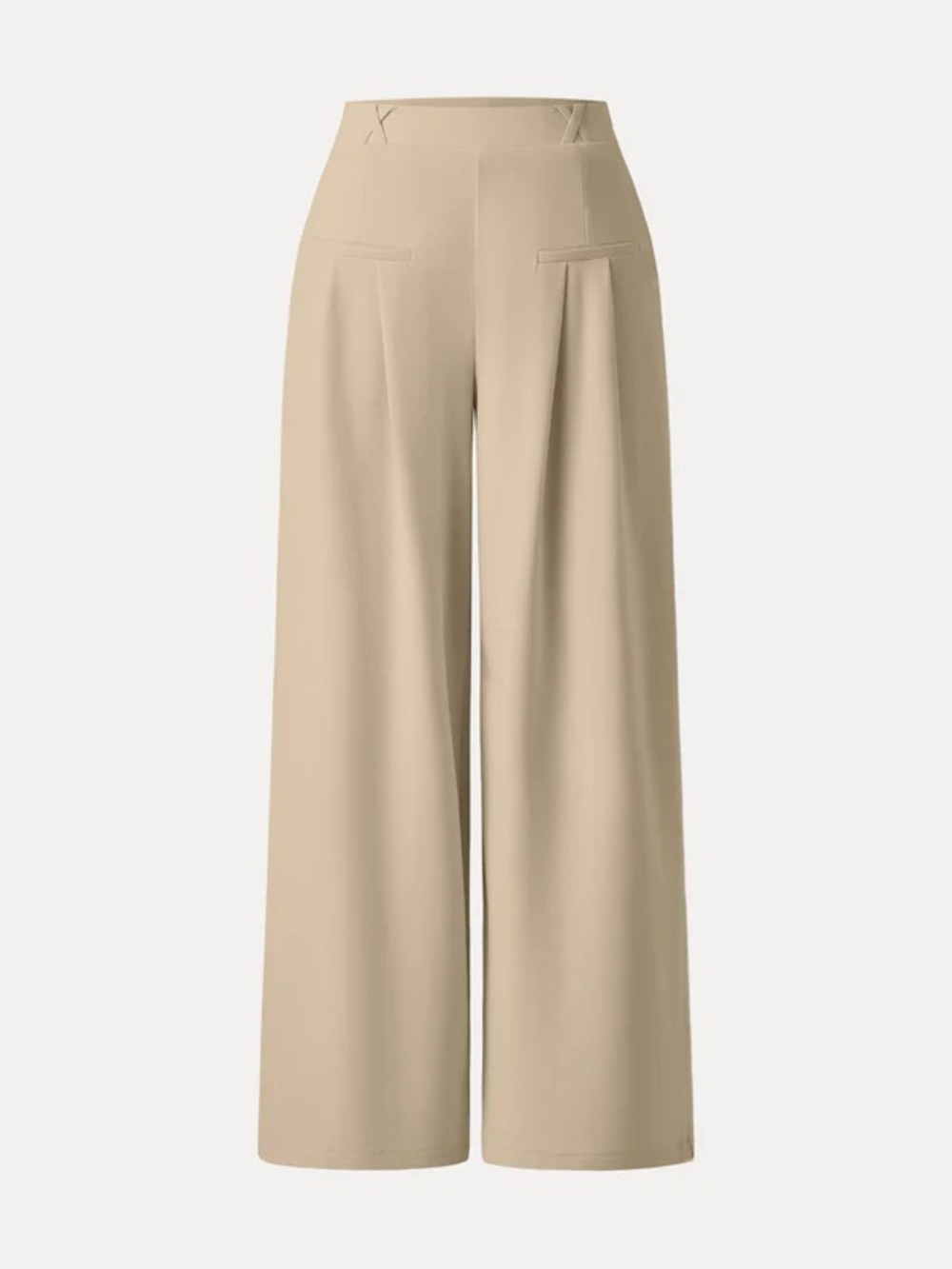 OGL Drapey Bamboo Ponte Mid Rise Wide Leg Trouser with Pockets